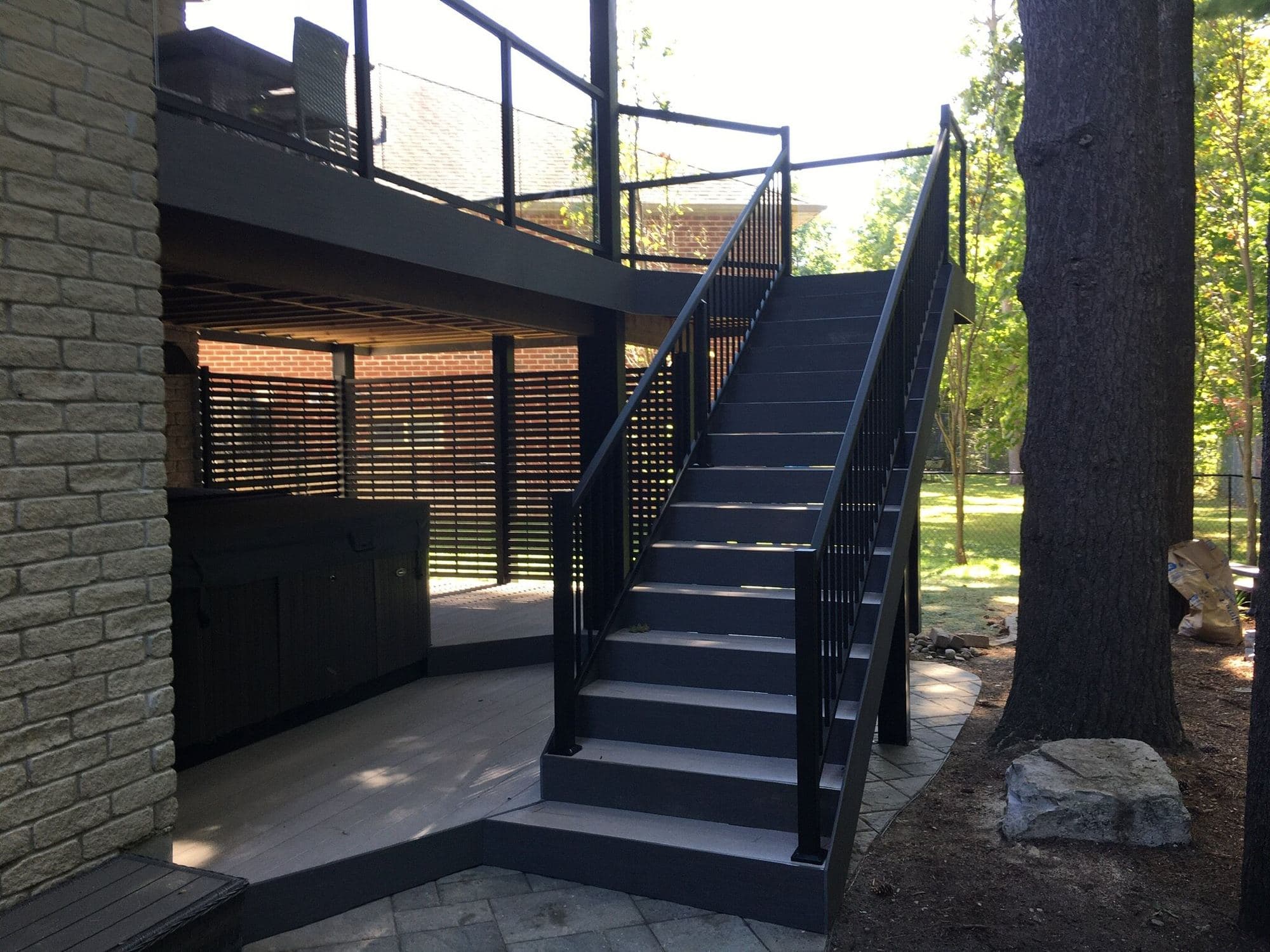 Raised deck stairs and structure inspected during project planning