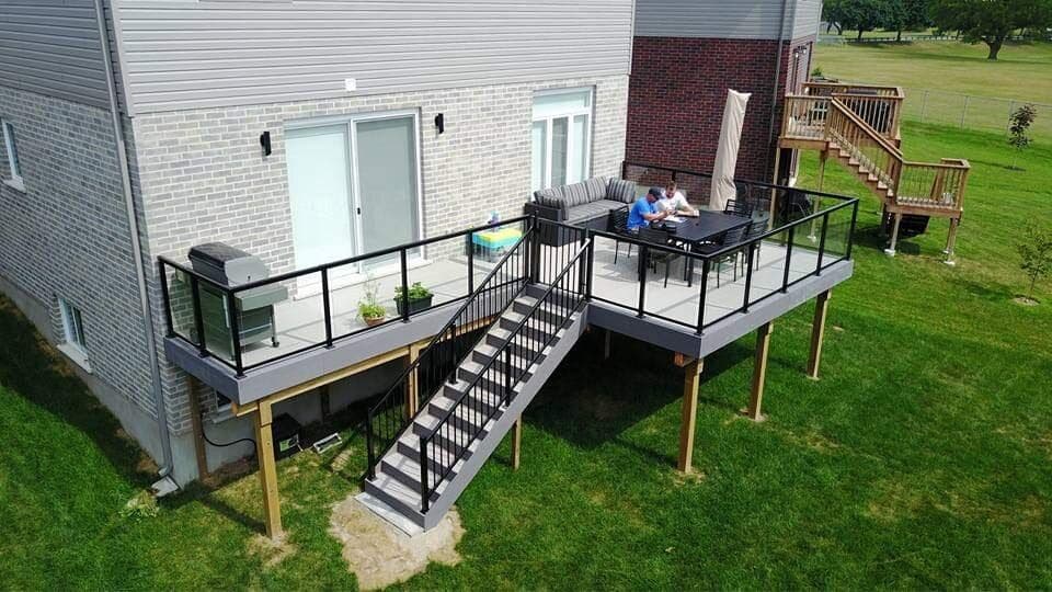 Elevated low-maintenance deck built by Creative Custom Decks